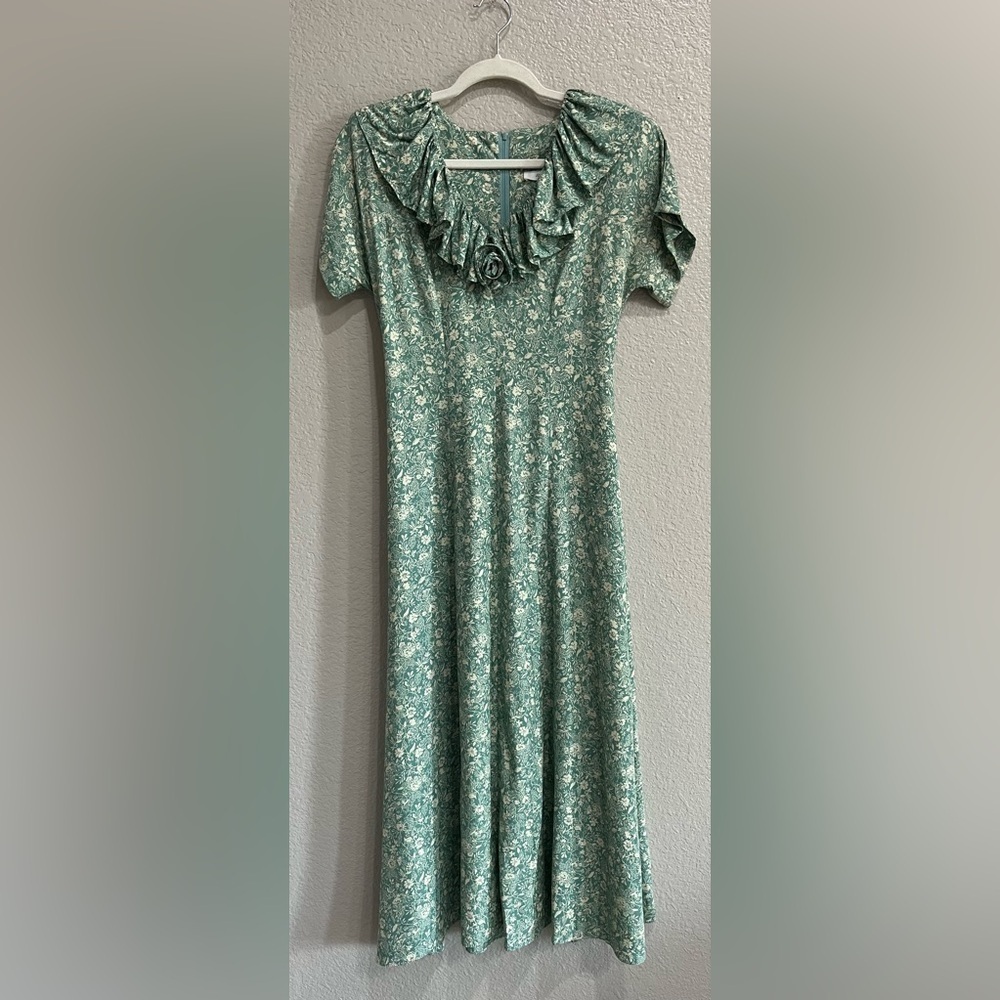 Floral Green Midi Dress